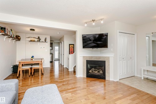 9359 74 Avenue, Edmonton, AB - Indoor Photo Showing Living Room With Fireplace