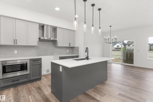 1048 Cristall Crescent, Edmonton, AB - Indoor Photo Showing Kitchen With Double Sink With Upgraded Kitchen
