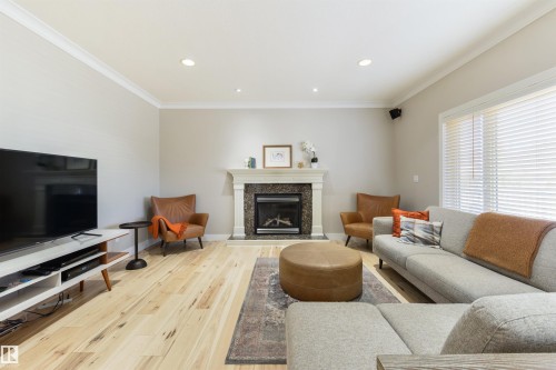 195 Darlington Crescent, Edmonton, AB - Indoor Photo Showing Living Room With Fireplace