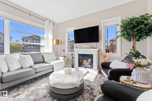 17159 49 Street, Edmonton, AB - Indoor Photo Showing Living Room With Fireplace