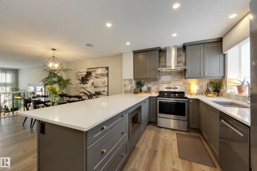 596 Stout Bend, Leduc, AB - Indoor Photo Showing Kitchen With Upgraded Kitchen