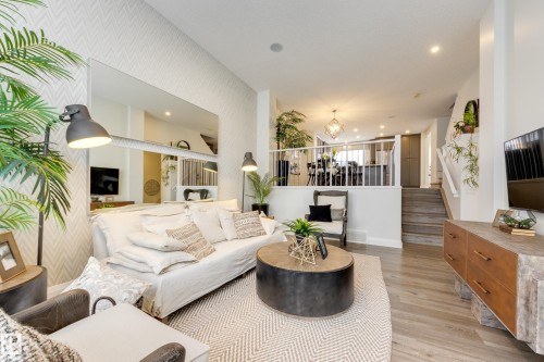 596 Stout Bend, Leduc, AB - Indoor Photo Showing Living Room