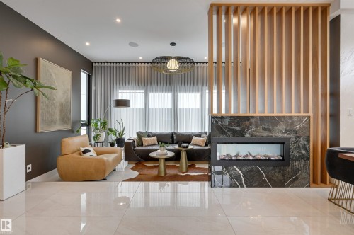 8908 140 Street, Edmonton, AB - Indoor Photo Showing Other Room With Fireplace