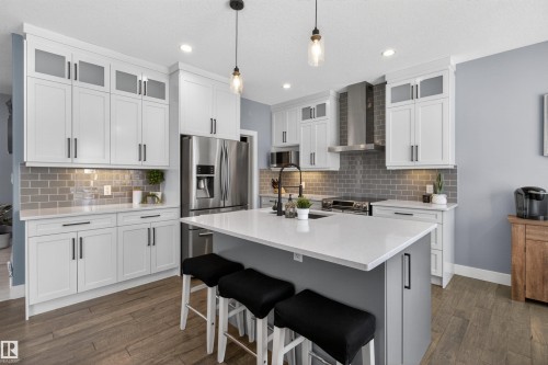 457 Meadowview Drive, Fort Saskatchewan, AB - Indoor Photo Showing Kitchen With Stainless Steel Kitchen With Upgraded Kitchen