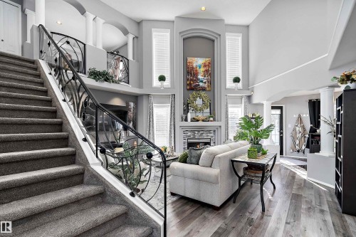 528 Carse Lane, Edmonton, AB - Indoor Photo Showing Other Room With Fireplace