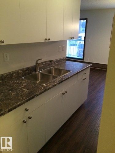 201 57 Brown Street, Stony Plain, AB - Indoor Photo Showing Kitchen With Double Sink