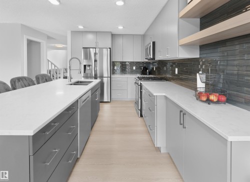 4636 151 Street, Edmonton, AB - Indoor Photo Showing Kitchen With Double Sink With Upgraded Kitchen