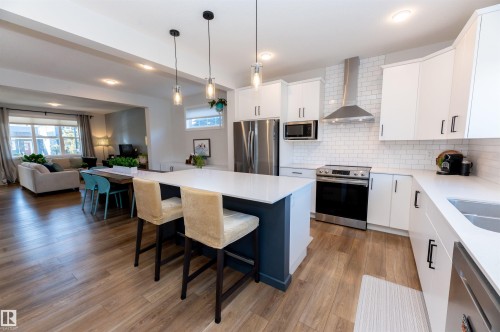 6078 Naden Landing, Edmonton, AB - Indoor Photo Showing Kitchen With Double Sink With Upgraded Kitchen