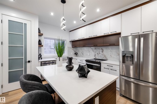 10814 108 Street, Edmonton, AB - Indoor Photo Showing Kitchen With Stainless Steel Kitchen With Upgraded Kitchen