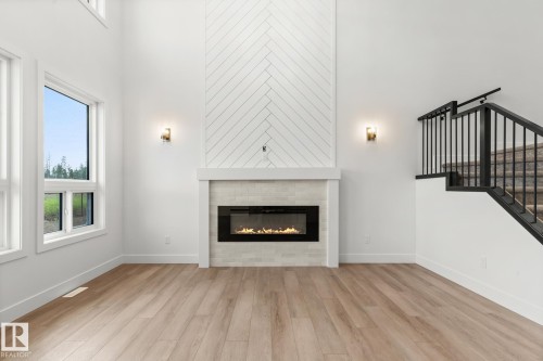 153 Caledon Crescent, Spruce Grove, AB - Indoor Photo Showing Living Room With Fireplace