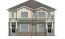 Architectural Drawing. Front elevation of the property detailing exterior finishes and fenestration - 156 Wyatt Ridge, Fort Saskatchewan, AB  - Other 