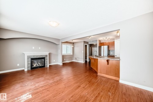 15152 33 Street, Edmonton, AB - Indoor Photo Showing Living Room With Fireplace