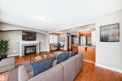 15152 33 Street, Edmonton, AB - Indoor Photo Showing Living Room With Fireplace