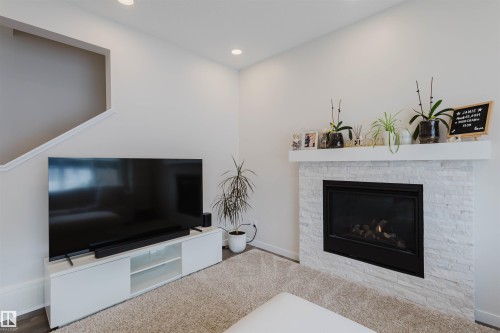 3408 Checknita Terrace, Edmonton, AB - Indoor Photo Showing Living Room With Fireplace