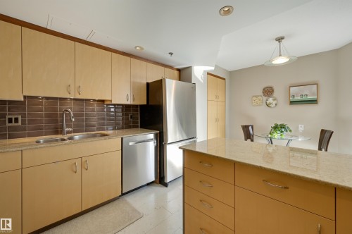 701 12319 Jasper Avenue, Edmonton, AB - Indoor Photo Showing Kitchen With Double Sink