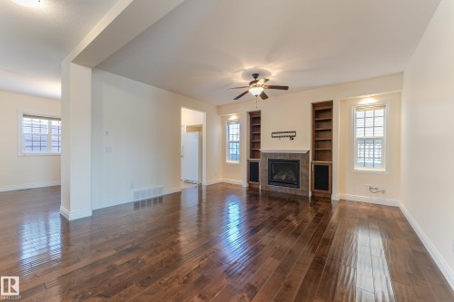 5512 Conestoga, Edmonton, AB - Indoor Photo Showing Living Room With Fireplace