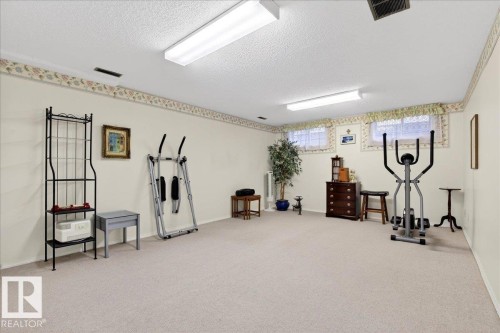 The room features wall-to-wall carpeting, multiple windows, and overhead lighting - 391 Lee Ridge Road, Edmonton, AB - Indoor