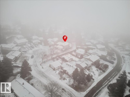 Aerial view of the neighborhood with snow-covered rooftops and roads - 391 Lee Ridge Road, Edmonton, AB - Outdoor With View