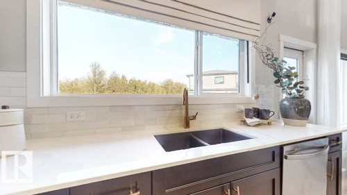 20707 40 Avenue, Edmonton, AB - Indoor Photo Showing Kitchen With Double Sink