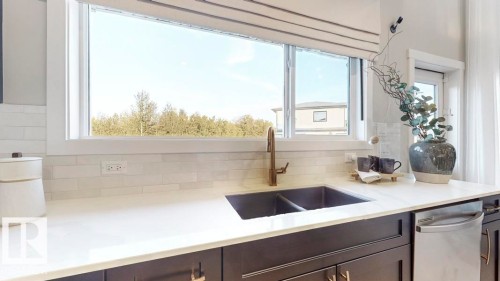 20707 40 Avenue, Edmonton, AB - Indoor Photo Showing Kitchen With Double Sink
