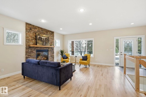 8704 75 Avenue, Edmonton, AB - Indoor Photo Showing Living Room With Fireplace