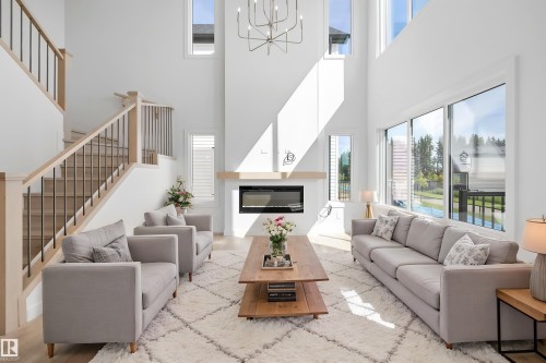 5011 Cawsey Link Sw, Edmonton, AB - Indoor Photo Showing Living Room With Fireplace