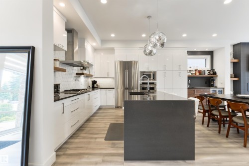 12444 Lansdowne Drive, Edmonton, AB - Indoor Photo Showing Kitchen With Stainless Steel Kitchen With Upgraded Kitchen