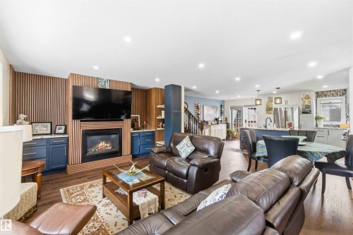 4515 56A Avenue, Stony Plain, AB - Indoor Photo Showing Living Room With Fireplace