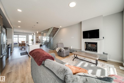 3330 Kulay Way, Edmonton, AB - Indoor Photo Showing Living Room With Fireplace