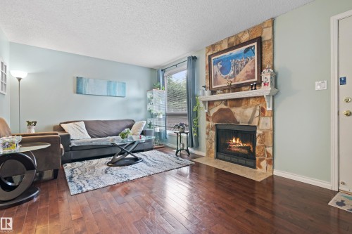 6163 38 Avenue, Edmonton, AB - Indoor Photo Showing Living Room With Fireplace