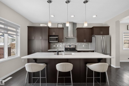 17311 49 Street, Edmonton, AB - Indoor Photo Showing Kitchen With Stainless Steel Kitchen With Upgraded Kitchen