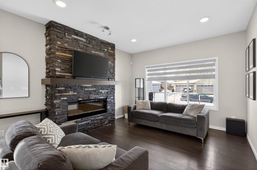 17311 49 Street, Edmonton, AB - Indoor Photo Showing Living Room With Fireplace