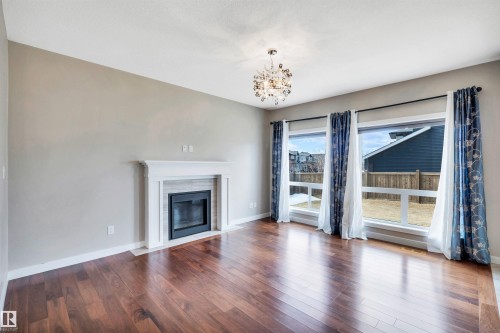 1461 Watt Drive, Edmonton, AB - Indoor Photo Showing Living Room With Fireplace