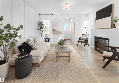 505 177 Avenue, Edmonton, AB - Indoor Photo Showing Living Room With Fireplace