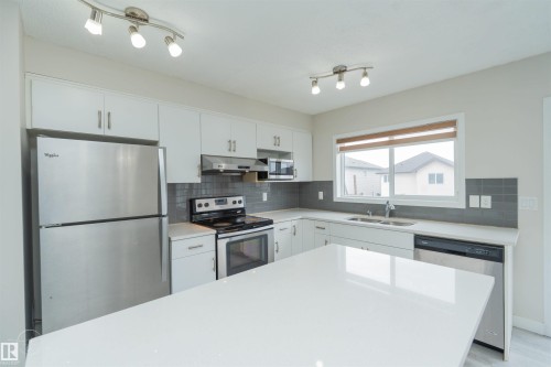 2122 52A Street, Edmonton, AB - Indoor Photo Showing Kitchen With Double Sink