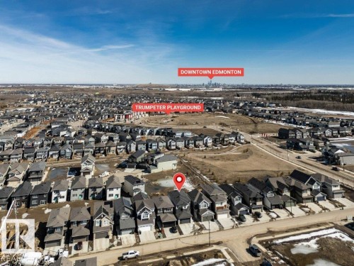 Aerial view of the residential area, showcasing numerous properties under a clear sky - 13007 213 Street, Edmonton, AB - Outdoor With View