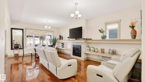 7276 Morgan Road Nw, Edmonton, AB - Indoor Photo Showing Living Room With Fireplace