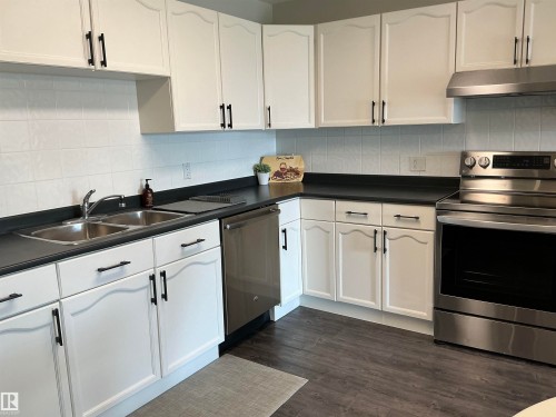 207 592 Hooke Road, Edmonton, AB - Indoor Photo Showing Kitchen With Double Sink