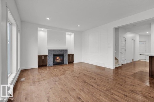 20517 98A Avenue, Edmonton, AB - Indoor Photo Showing Living Room With Fireplace