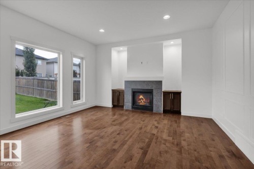 20517 98A Avenue, Edmonton, AB - Indoor Photo Showing Living Room With Fireplace