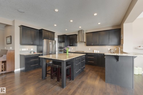 3825 Agar Green, Edmonton, AB - Indoor Photo Showing Kitchen With Stainless Steel Kitchen With Upgraded Kitchen