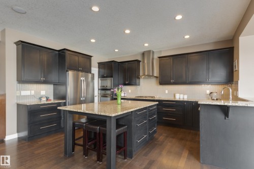 3825 Agar Green, Edmonton, AB - Indoor Photo Showing Kitchen With Stainless Steel Kitchen With Upgraded Kitchen
