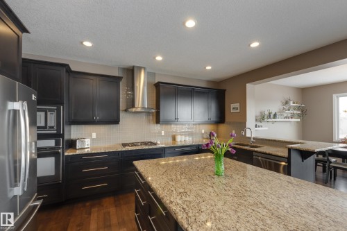 3825 Agar Green, Edmonton, AB - Indoor Photo Showing Kitchen With Upgraded Kitchen