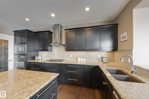 3825 Agar Green, Edmonton, AB - Indoor Photo Showing Kitchen With Double Sink With Upgraded Kitchen