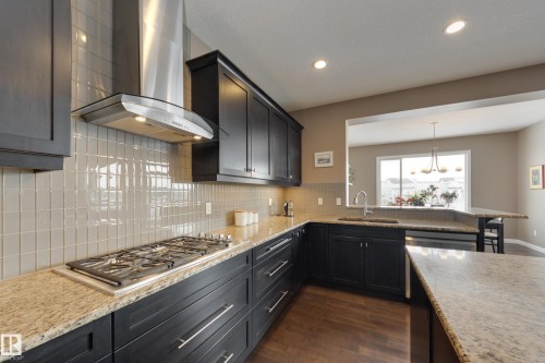 3825 Agar Green, Edmonton, AB - Indoor Photo Showing Kitchen With Upgraded Kitchen