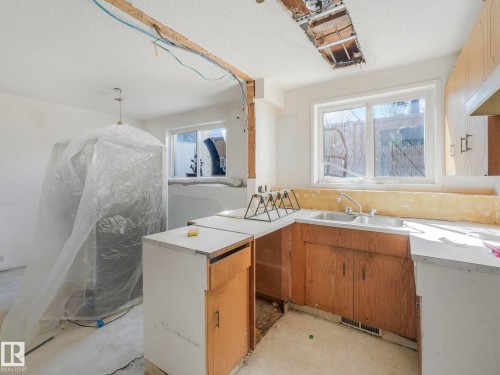 9714 151 Street, Edmonton, AB - Indoor Photo Showing Kitchen With Double Sink