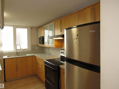 1002 9929 113 Street, Edmonton, AB - Indoor Photo Showing Kitchen With Double Sink