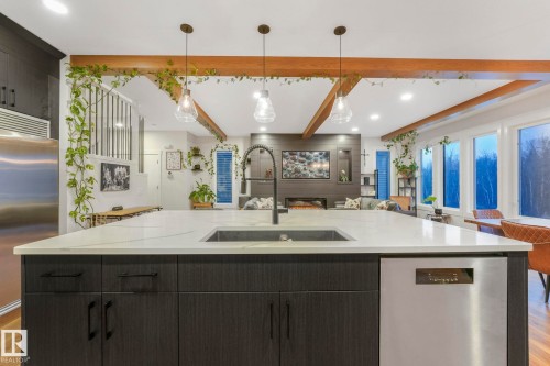 707 Kinglet Boulevard, Edmonton, AB - Indoor Photo Showing Kitchen With Double Sink With Upgraded Kitchen