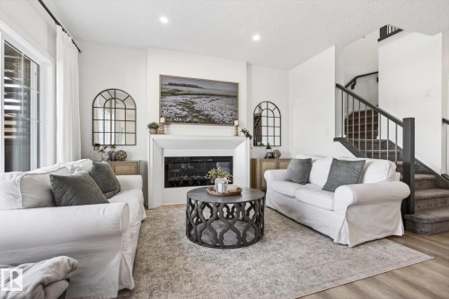 67 Prospect Place, Spruce Grove, AB - Indoor Photo Showing Living Room With Fireplace
