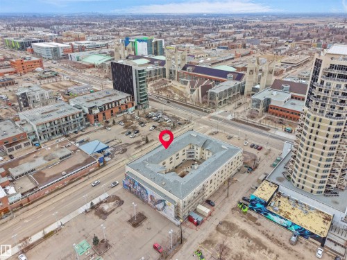 Aerial view of the property and surrounding urban landscape - 10 10331 106 Street, Edmonton, AB - Outdoor With View